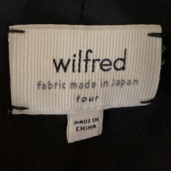 Aritzia Wilfred Montesson Black Blue Asymmetric Zip Moto Jacket Coat Blazer Sz 4 - Picture 3 of 4